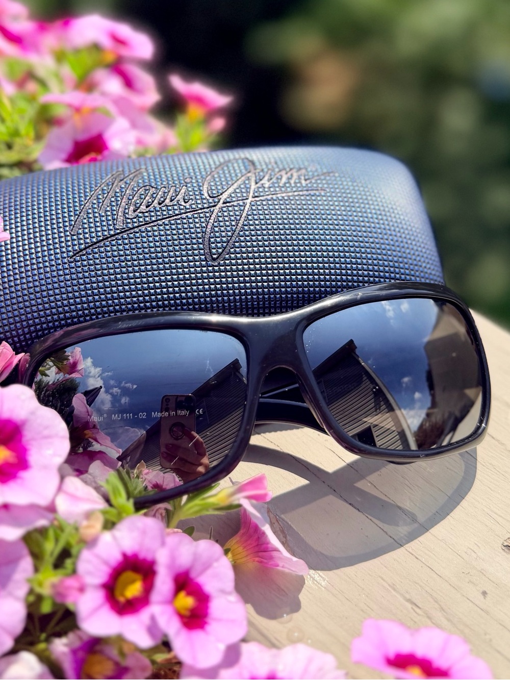 Maui Jim 111-02 Palms Polarized Unisex Men Womens Sunglasses Black With Case